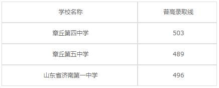 章丘第二职业专科学校2020年录取分数线