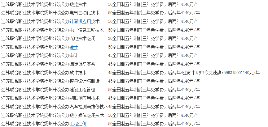 江苏联合职业技术学院学费多少钱一年-各专业收费标准 江苏联合职业技术学院学费多少钱一年-各专业收费标准