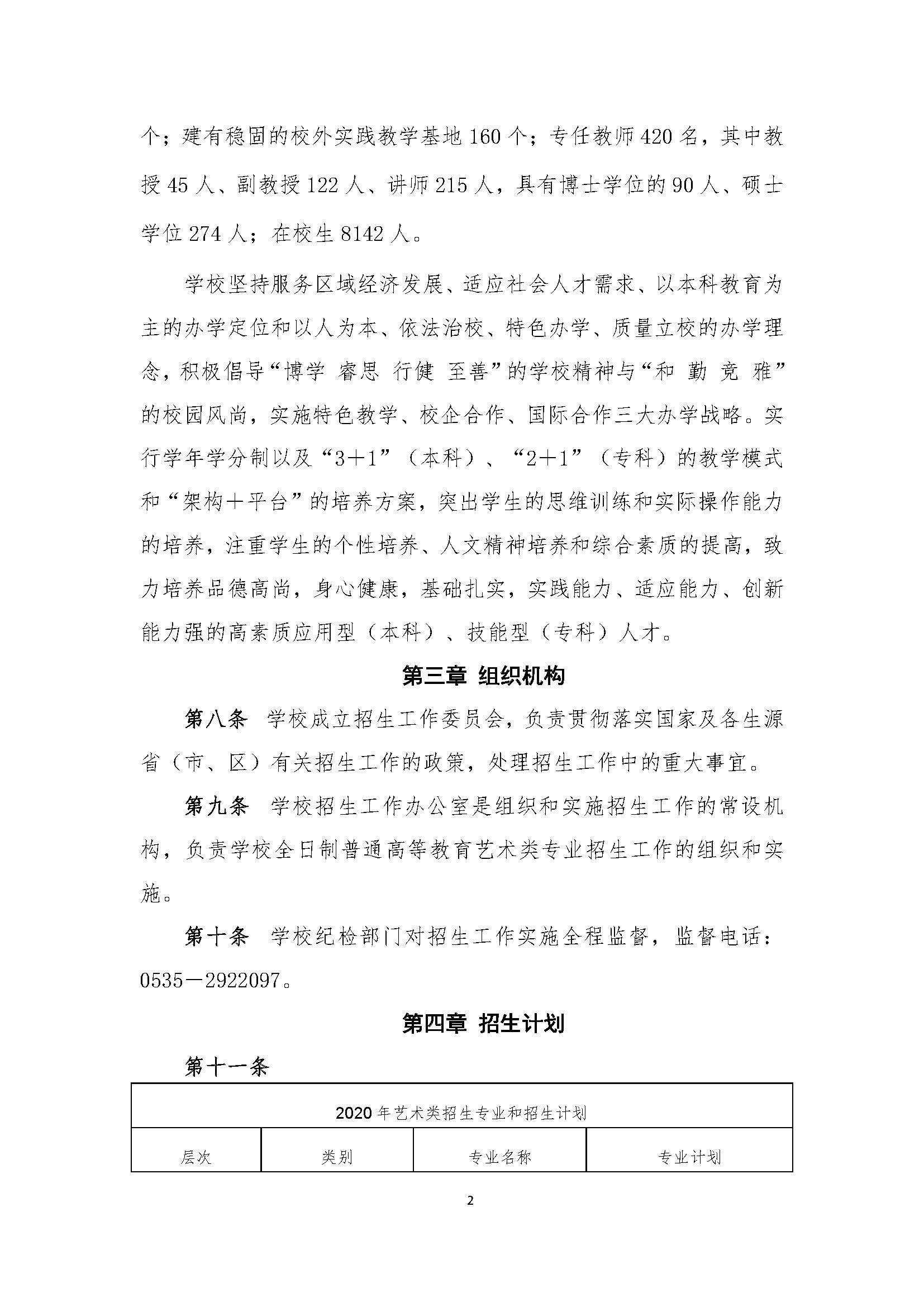 2020青岛农业大学海都学院艺术类专业招生章程