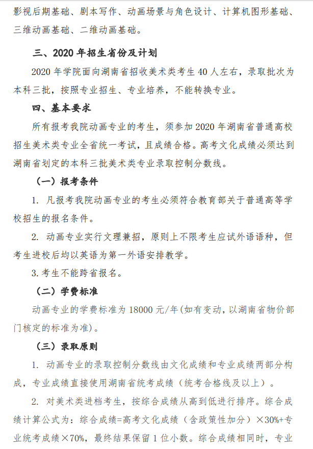 2020湘潭大学兴湘学院艺术类招生简章