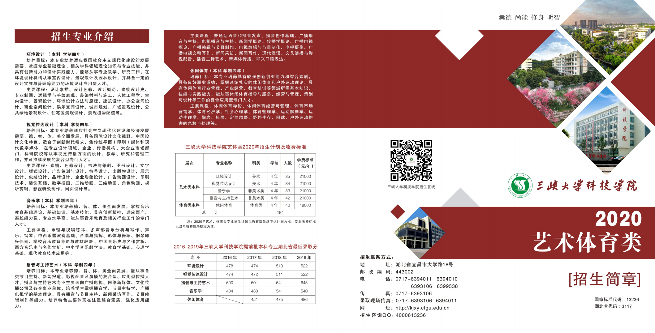 2020三峡大学科技学院艺术类招生简章