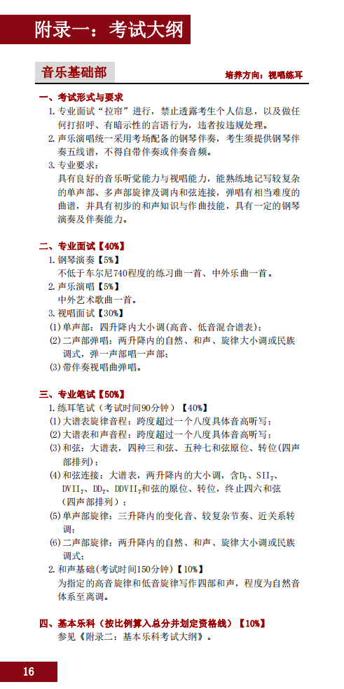 2020星海音乐学院本科招生简章（调整版）