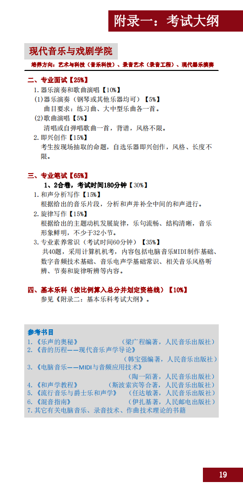 2020星海音乐学院本科招生简章（调整版）