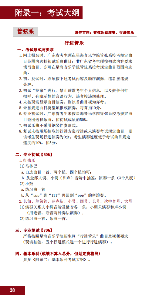 2020星海音乐学院本科招生简章（调整版）