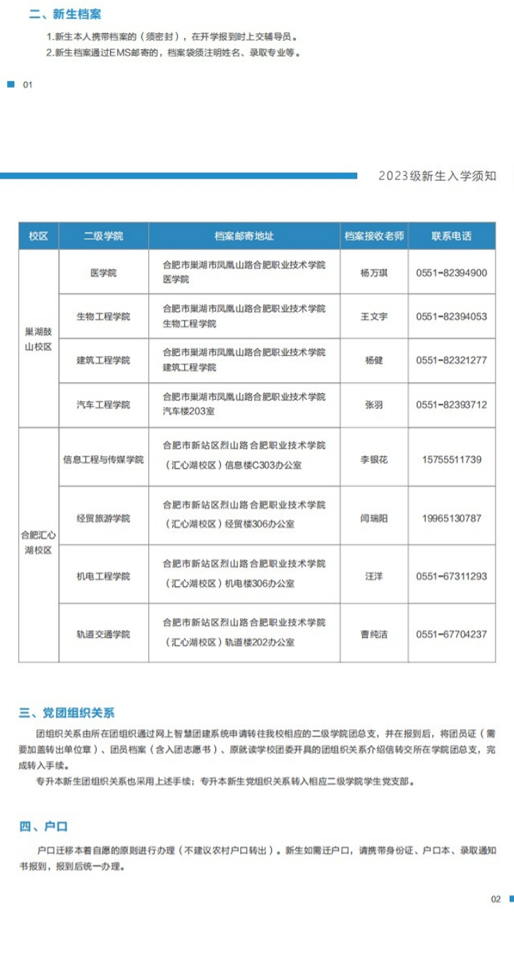 2023年合肥职业技术学院新生开学时间-报到需要带什么东西